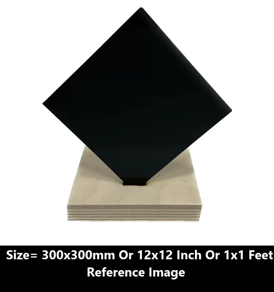 3mm Black Acrylic Sheet 300x300mm, Plastic Plexiglass Pane