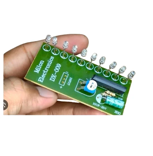5V LED Music Level Circuit With 10 Transparent 3mm LEDs