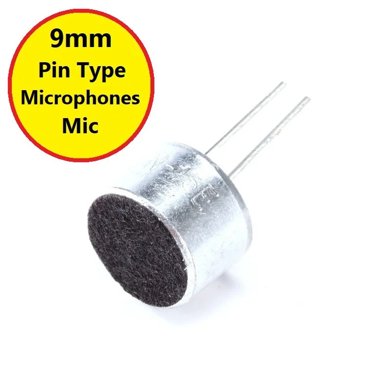 9mm THT Electret Condenser Microphone Mini Mic for Audio Use