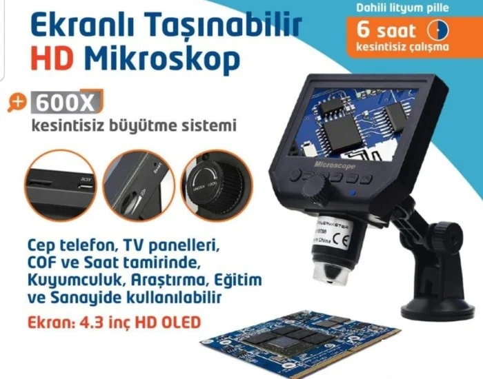 G600 600X Digital Microscope 3.6MP HD LCD for Phone Repair