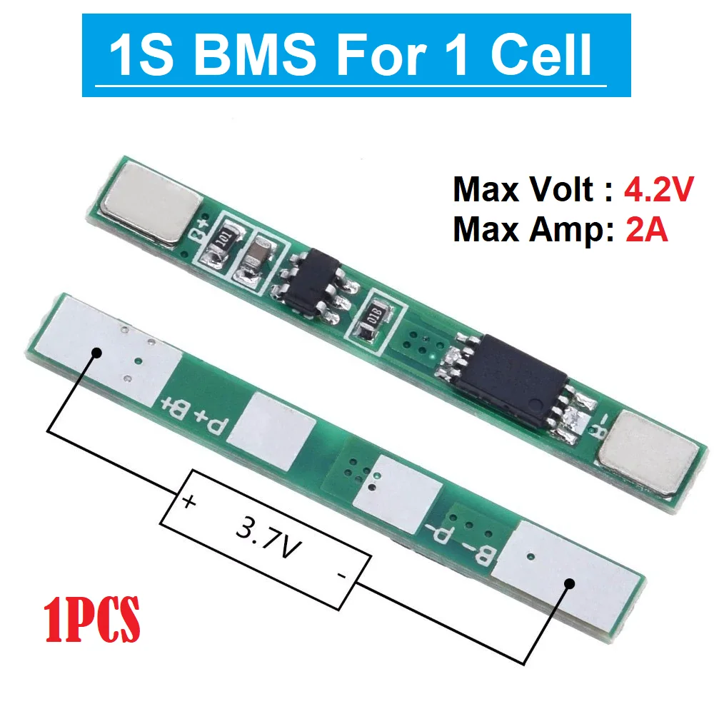 1S 3A BMS Battery Protection Board for 3.7V Li-ion Cell