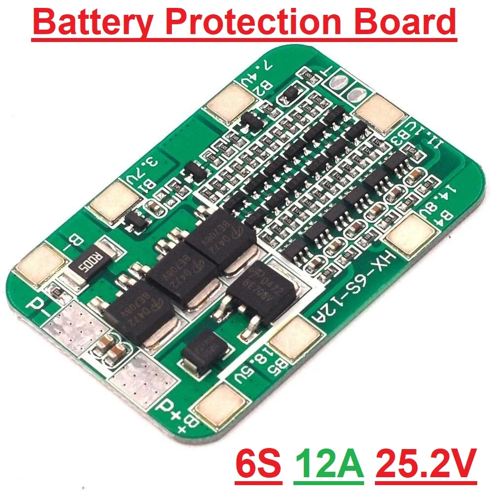 6S 25V 12A BMS Lithium Battery Charger Protection Board