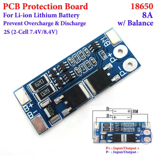 HX-2S-D01 2S 8A BMS Protection Board for 18650 Battery