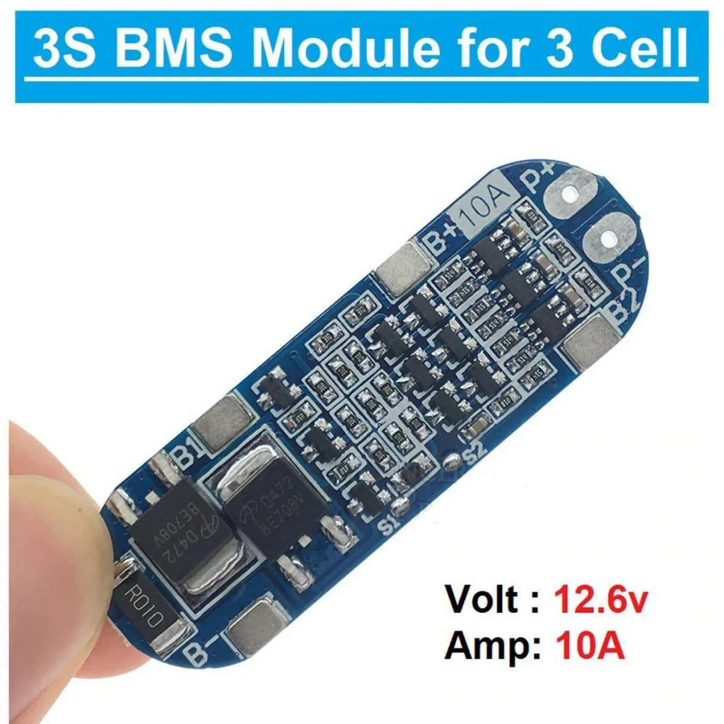 3S 12V 10A BMS Battery Charger Module for 18650 Li-ion Cells