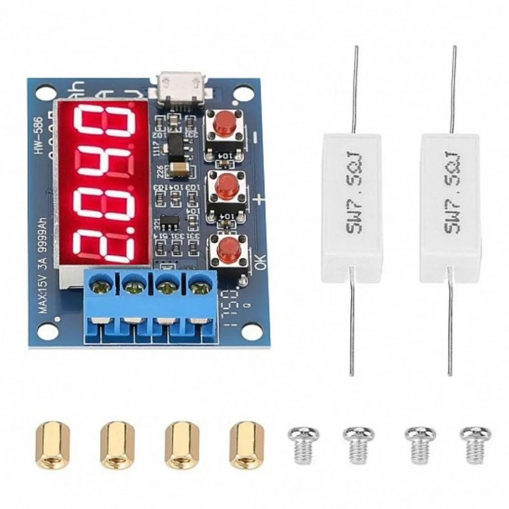HW586 Battery Capacity Tester 1.2V-12V With Resistance Leads