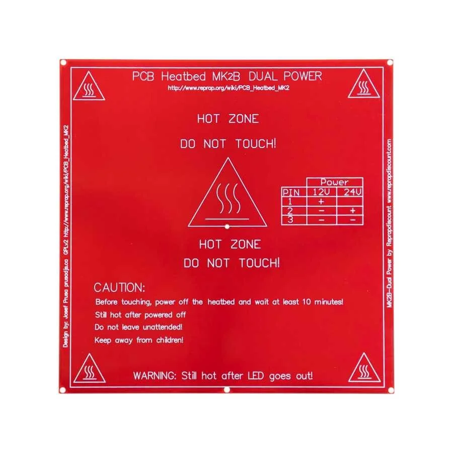 Buy Aluminum PCB Heater Plate 214x214x3mm for 3D Printer MK2