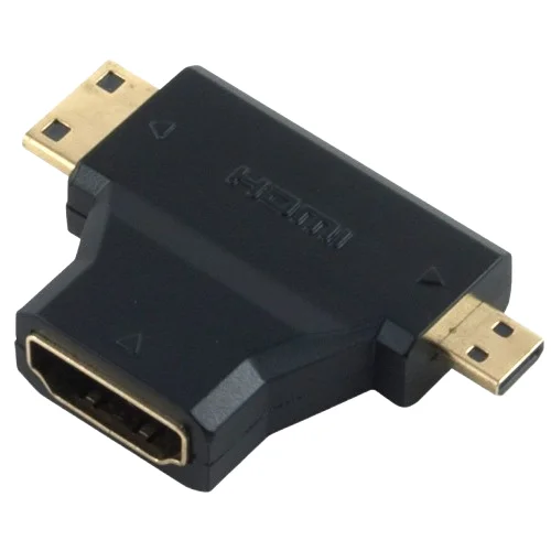 T-Shaped HDMI to Mini Micro HDMI Adapter 3 in 1 Converter