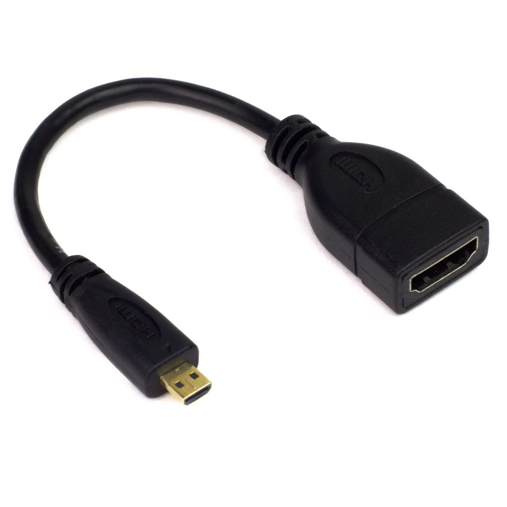 Micro HDMI Male to HDMI Female Short Cable for Raspberry Pi