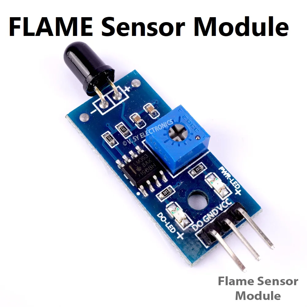 IR Flame Sensor Module 3-Pin Fire Detection For Arduino