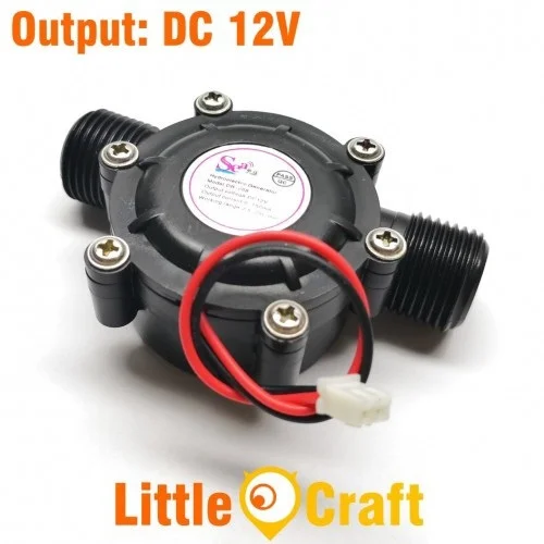 DC 12V G3/4 inch Water Flow Sensor Micro-Hydro Turbine 10W