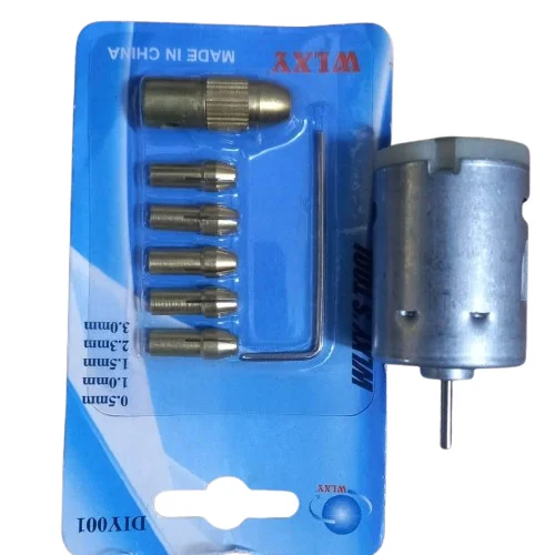 DC 12V Motor with 5 in 1 Mini Drill Chucks DIY Set 385 Motor