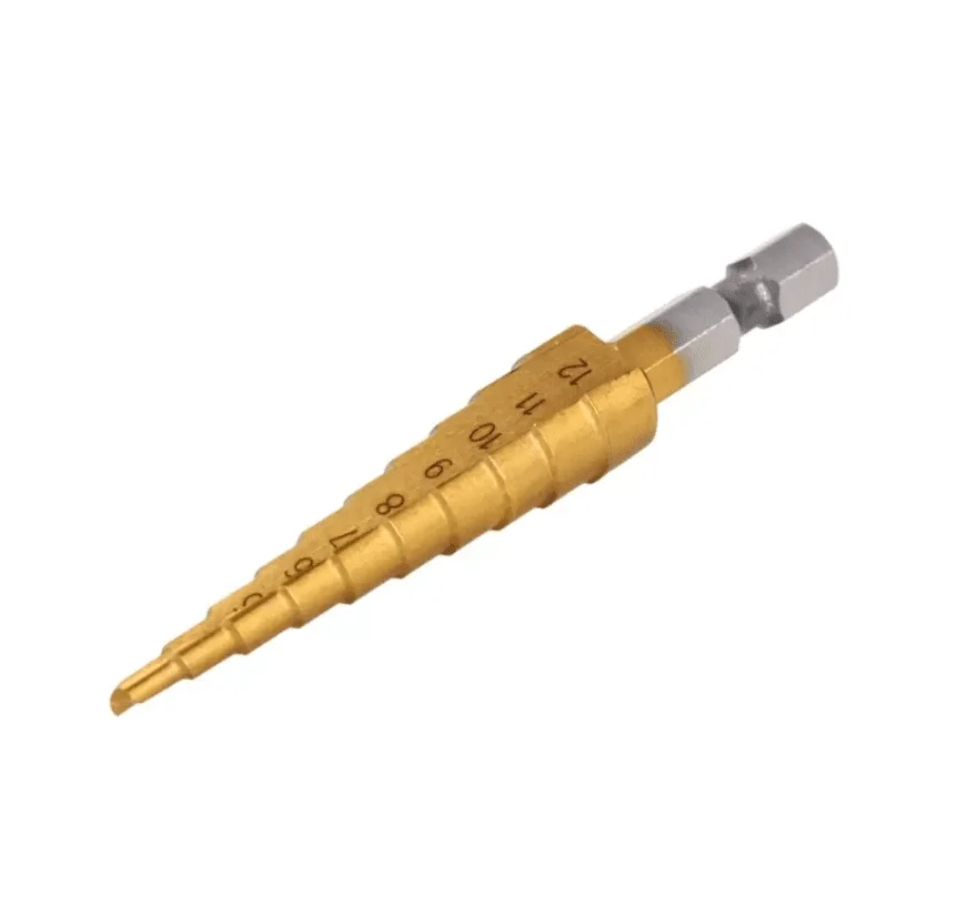 3-12mm HSS Titanium Step Cone Drill Bit 1/4 Inch Hex Shank