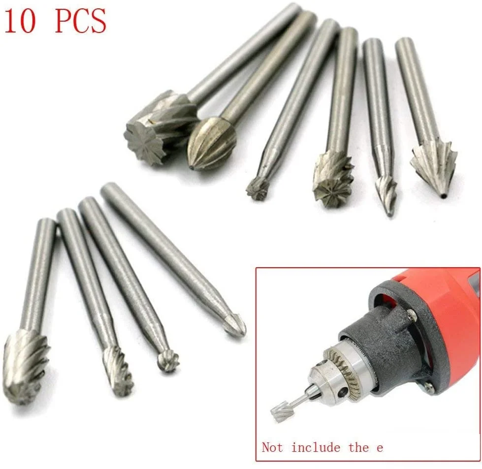 10Pcs 3mm HSS Grinding Drill Bit Set for Rotary Tools