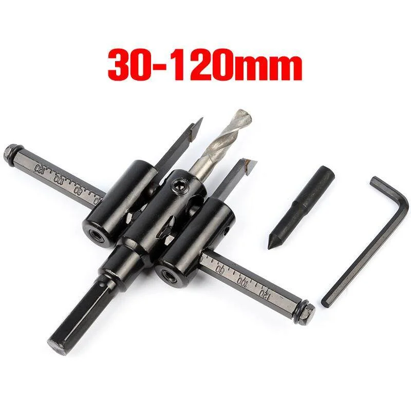 Adjustable Circle Hole Cutter 30-120mm Wood Drill Bit