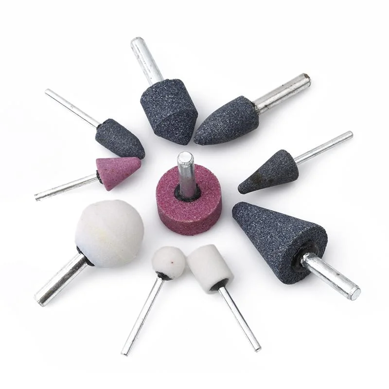 10Pcs Mounted Stone Set 6mm & 3mm Shank Rotary Tools