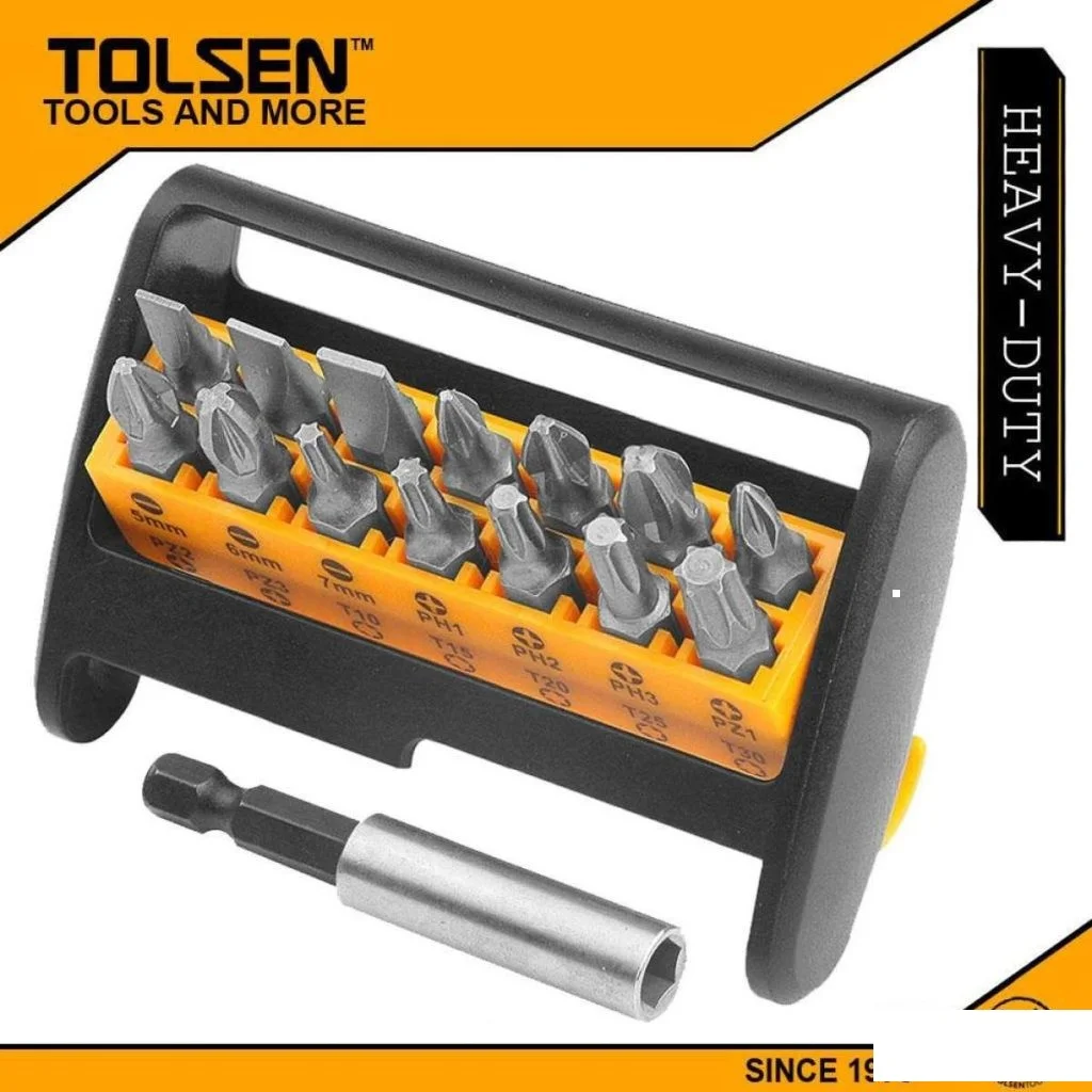 TOLSEN 15Pcs Magnetic Screwdriver Bit Set – Model 20365