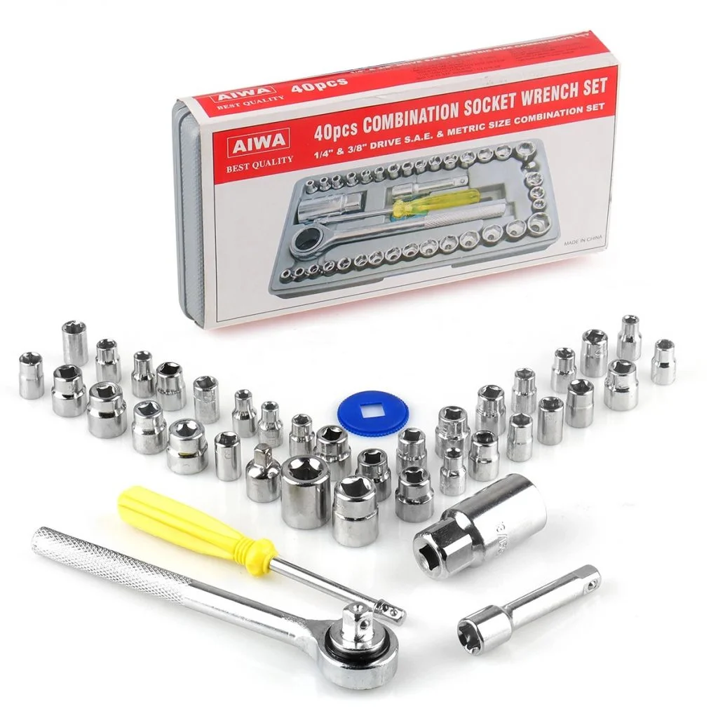 Buy 40Pcs Combination Socket Wrench Set With Box Tool Kit