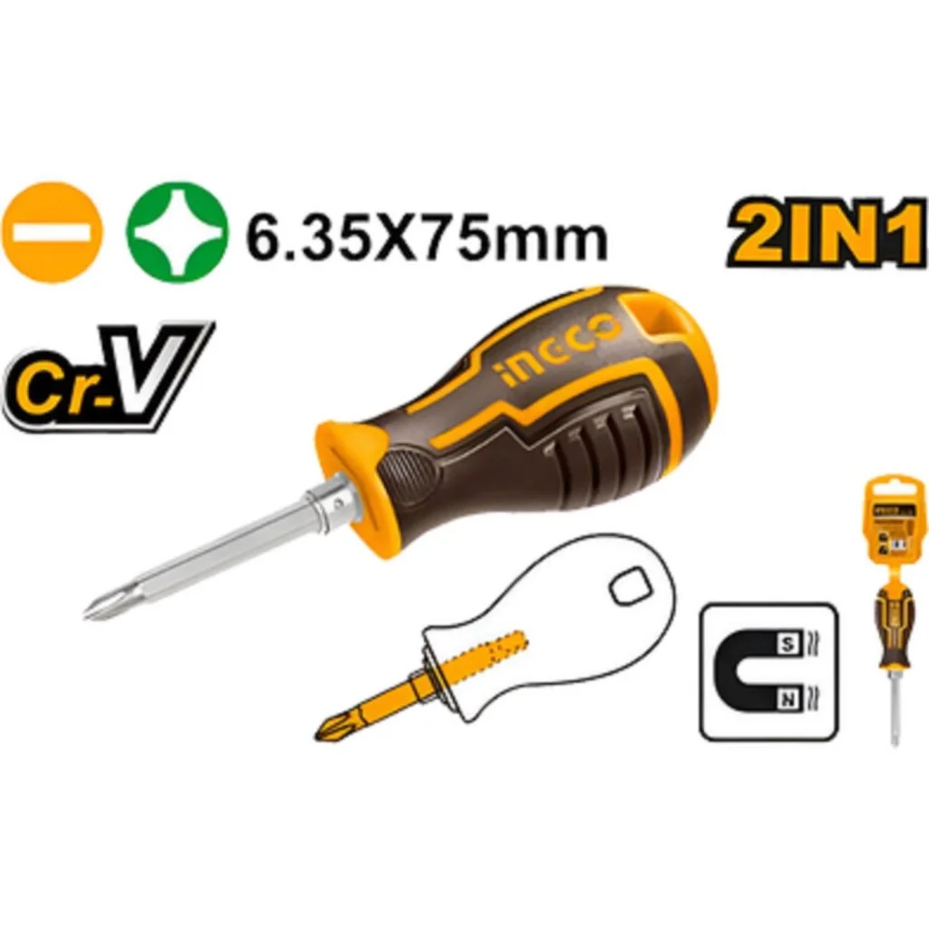 Buy INGCO 2 In 1 Magnetic Screwdriver PH2 SL6 Tool