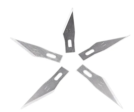 5Pcs Precision Cutter Blade Set With Safety Cap