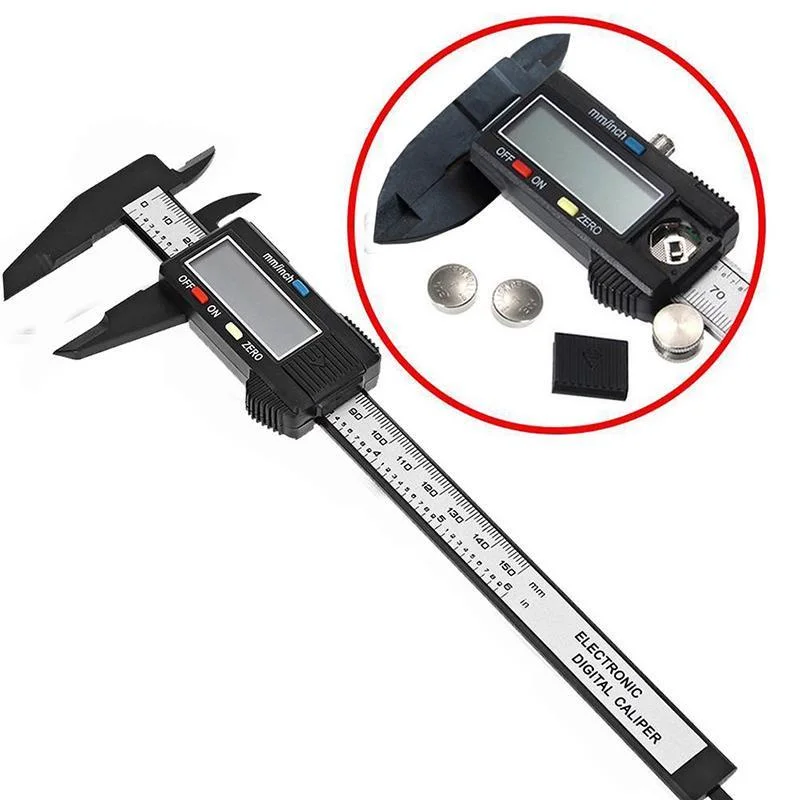 Carbon Fiber 6 Inch Digital Vernier Caliper LCD Ruler