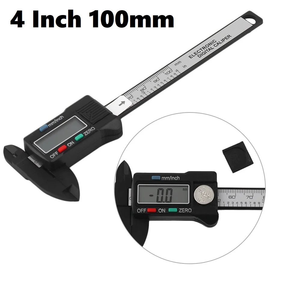 4 Inch Digital Vernier Caliper LCD Carbon Fiber Ruler