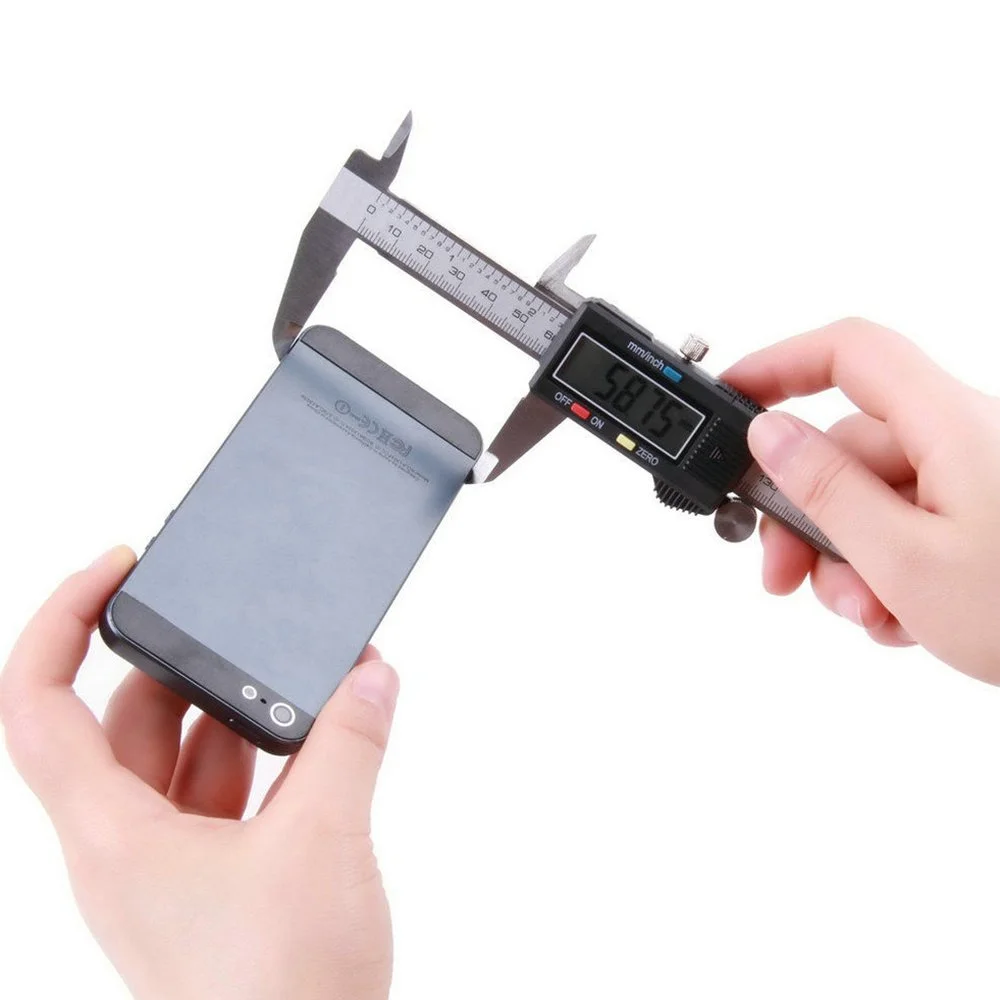 6 Inch Digital Vernier Caliper Stainless Steel Ruler LCD