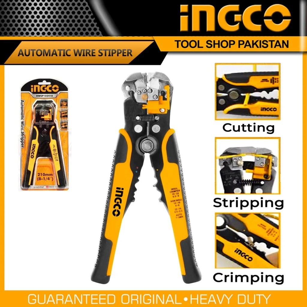 INGCO 3 In 1 Wire Stripper Crimper Cutter 210mm Tool
