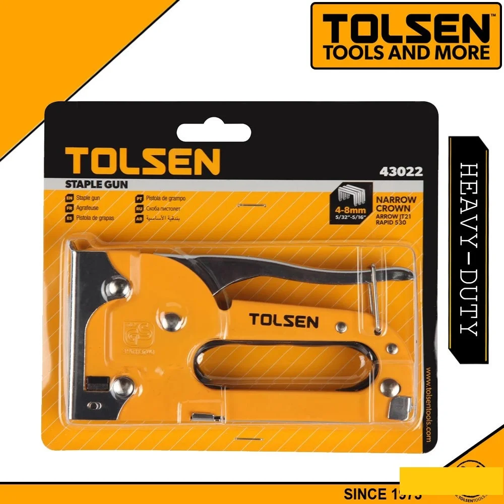 TOLSEN Heavy Duty Staple Gun Machine 4-8mm Tacker Tool Set