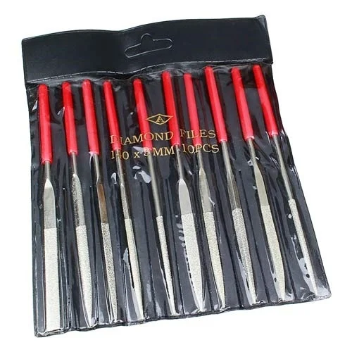 10Pcs Needle File Set 140mm for Metal, Glass & Wood