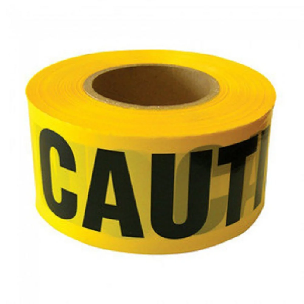 Caution Tape 7.5cm x 50M – Black Yellow Safety Warning