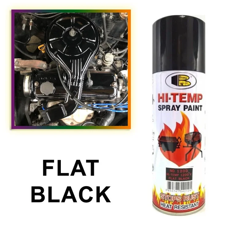 BOSNY Hi-Heat Resistant 1200°F Flat Black Spray Paint 400mL