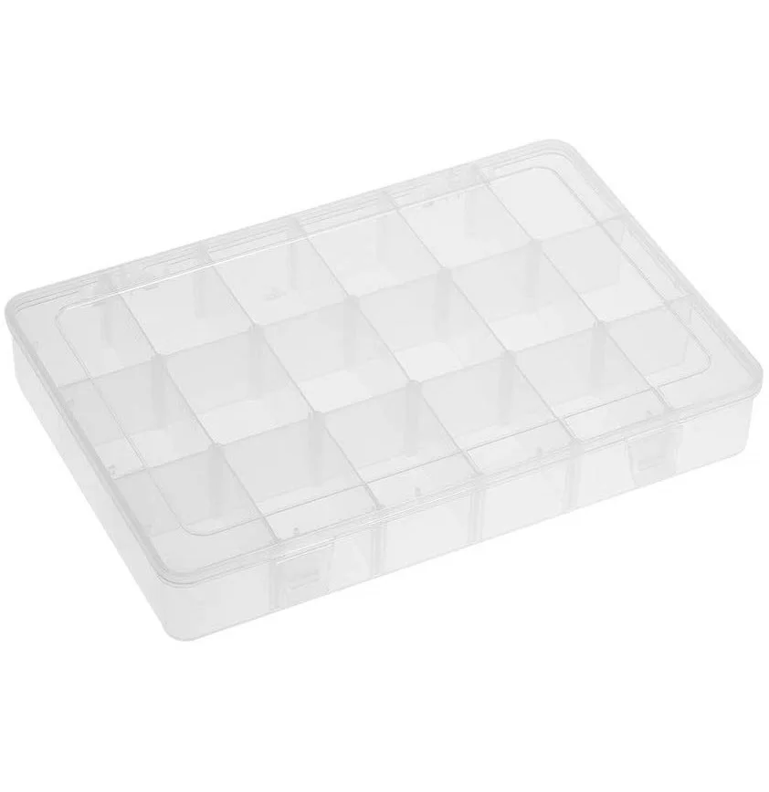 18 Slot Plastic Storage Box for Jewelry & Components