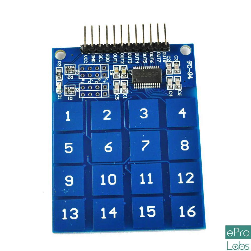 TTP229 16CH Touch Sensor 4×4 Keypad Module for Arduino