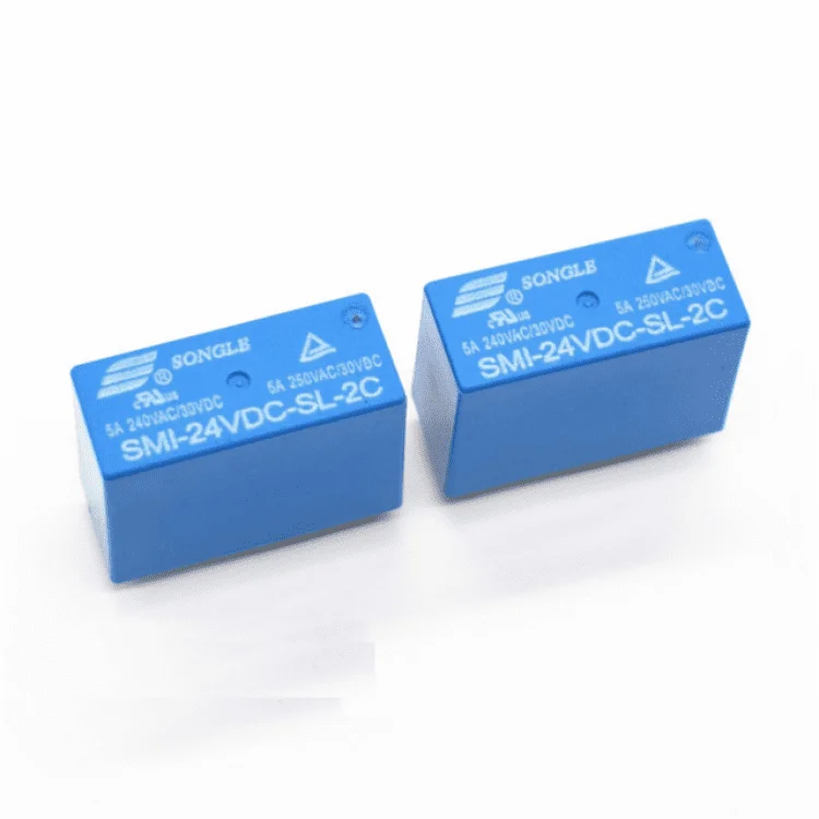 Songle 24V DC Relay 8-Pin DPDT 5A 250VAC PCB Mount