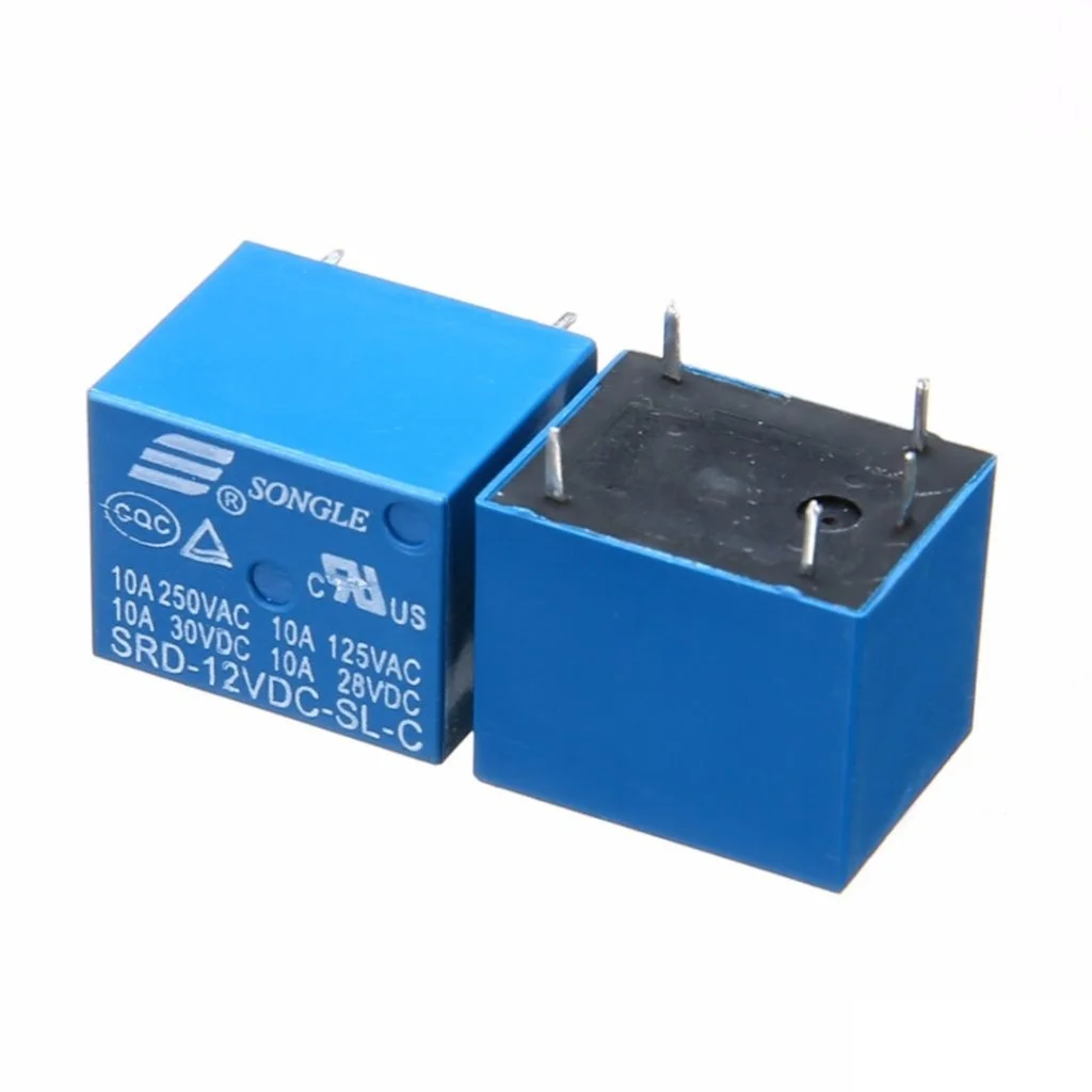 Songle 12V Relay 5-Pin SPDT 10A PCB Mount DC Relay Switch