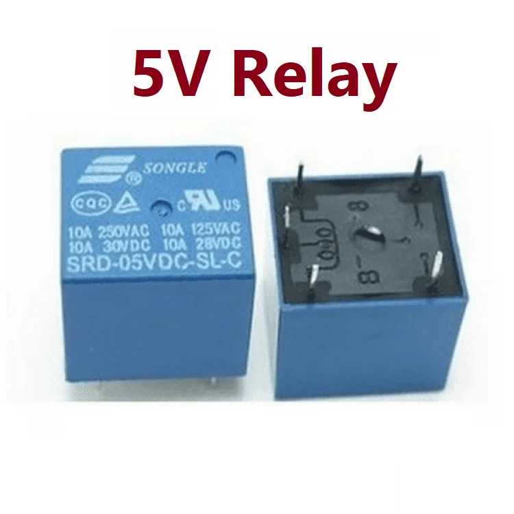 Songle 5V Relay 5-Pin SPDT 10A PCB Mount DC Relay Switch