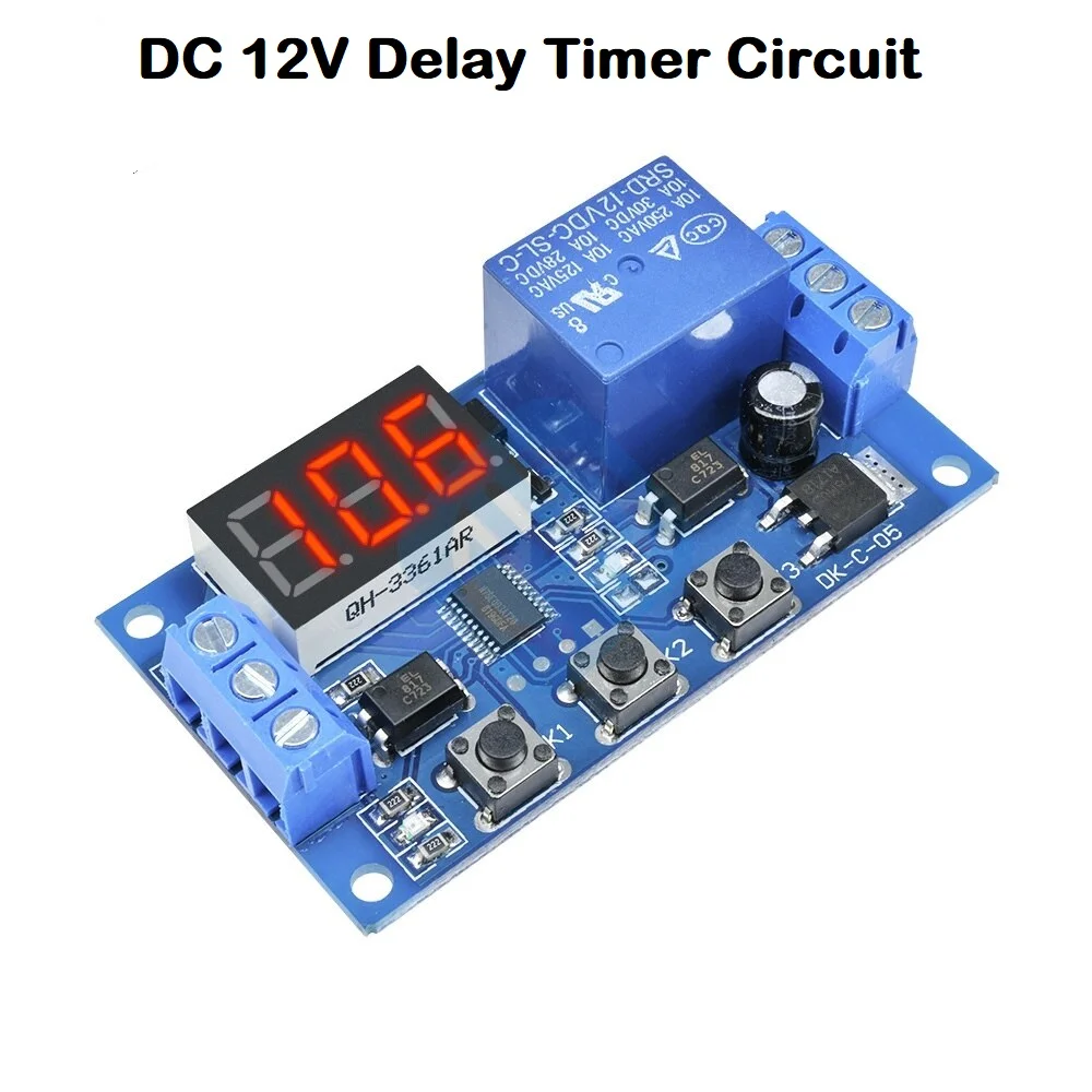12V Delay Timer Relay Module ON OFF Switch with LED Display