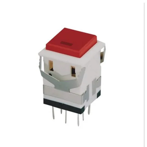 KD2-22 8 Pin DPDT Self Lock Red LED Push Switch 250V 3A