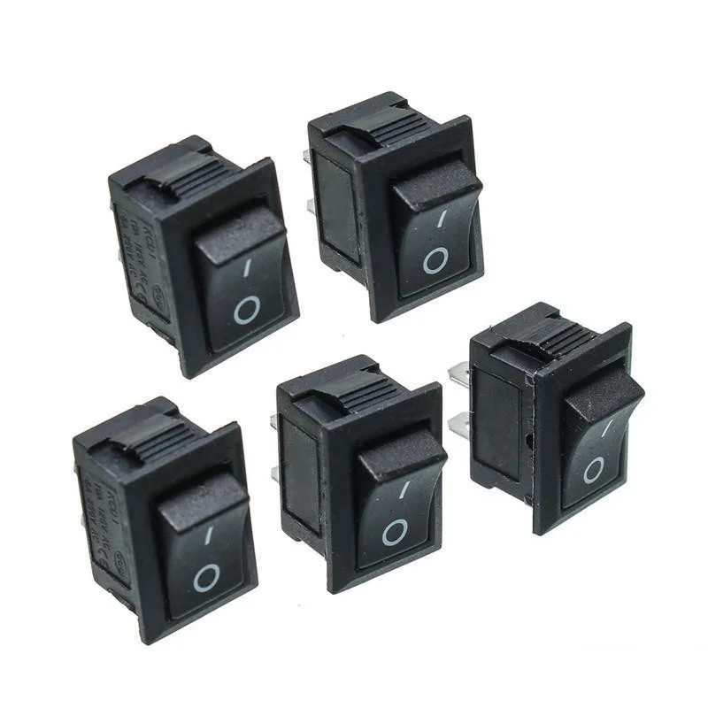 Buy 6A 250V 3 Pin Micro Rocker Switch SPDT ON OFF Black