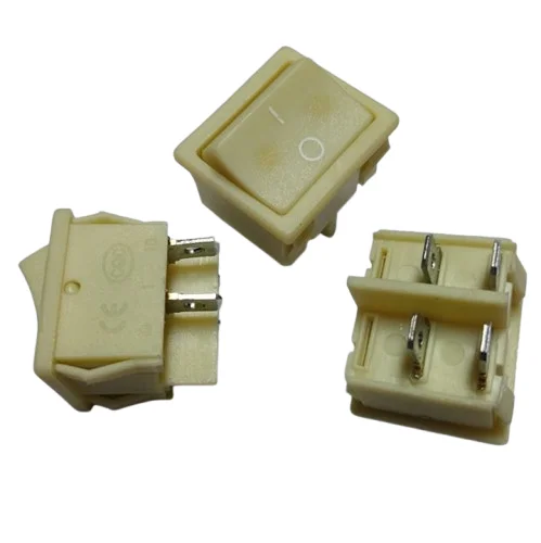 KCD4 Rocker Switch 6A 250V 4 Pin DPDT White Fat Switch