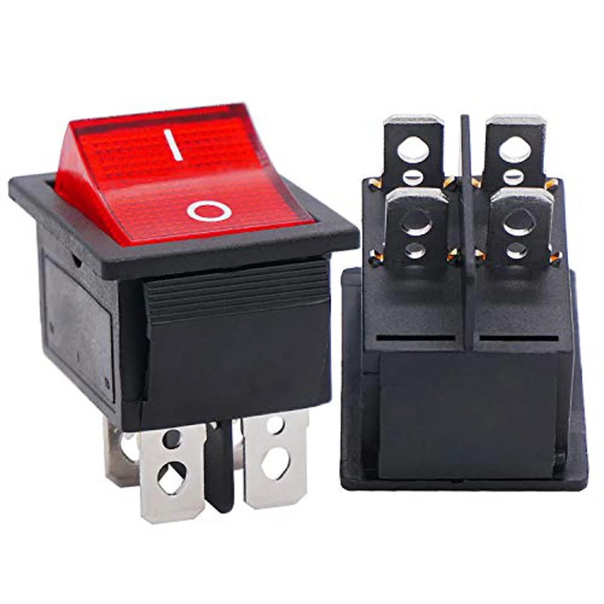 KCD4 Rocker Switch 16A 250V 4 Pin DPST Red Neon Switch