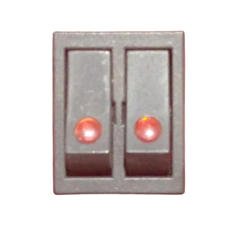 Double Boat Rocker Switch 6 Pin 250V 16A Red Neon Indicator