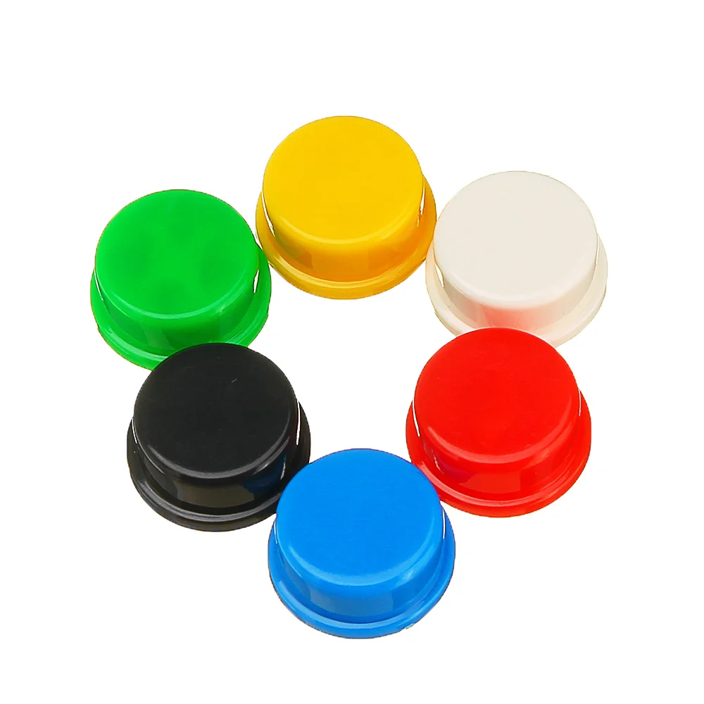 Multicolor Round Cap 12x12x7mm for B3F-4055 Tact Switch