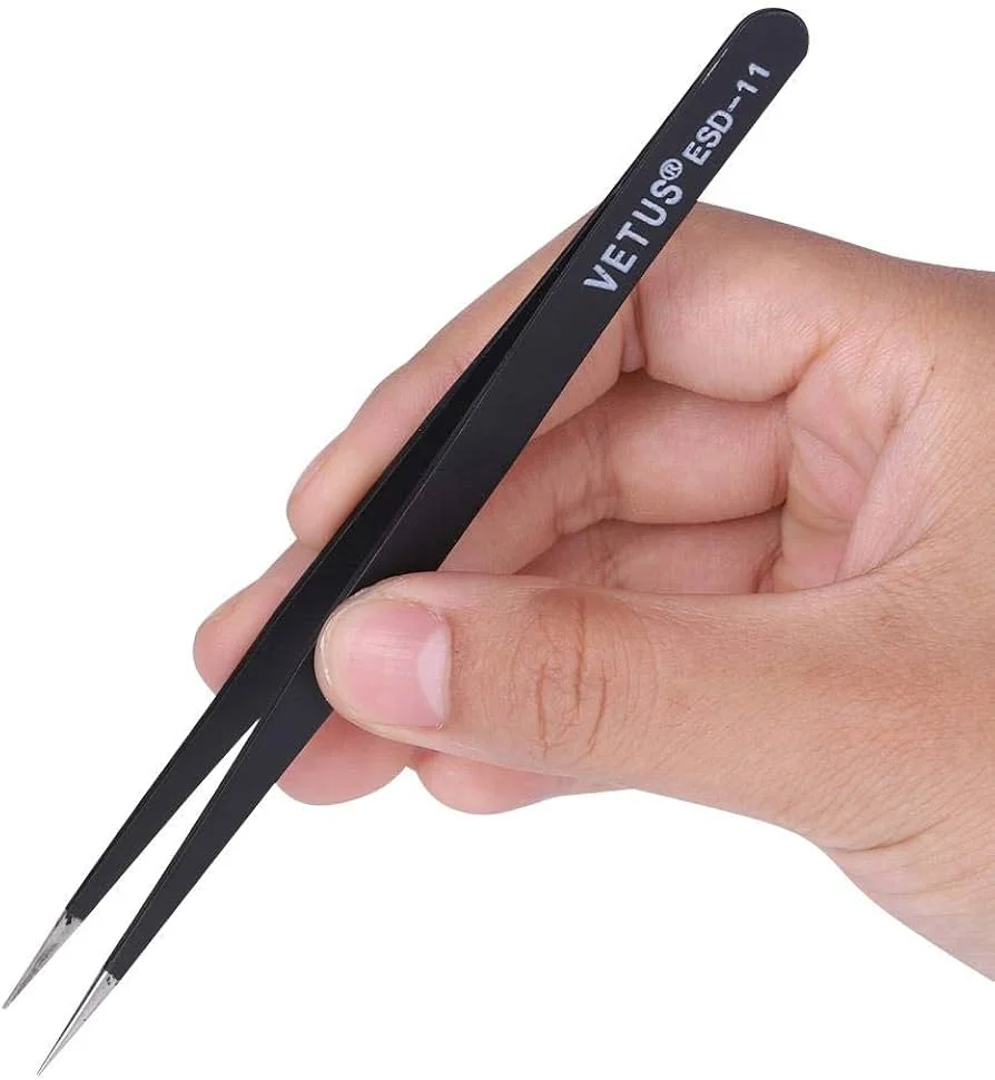 ESD-11 Straight Tweezer 115mm Stainless Anti-Static Tool