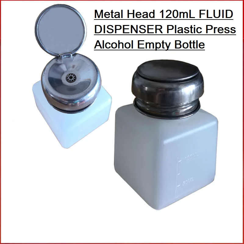 Press-Type 120ml Fluid Dispenser Bottle With Metal Head