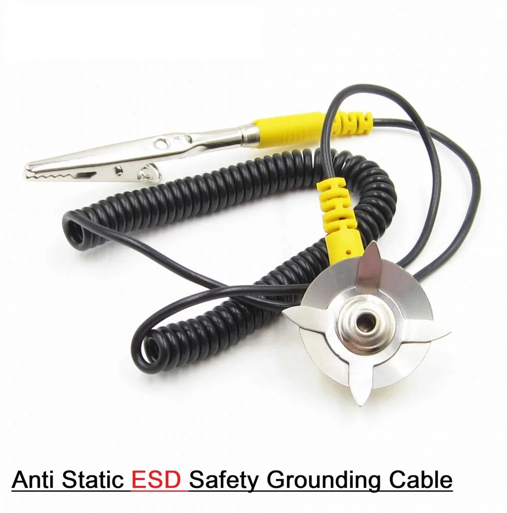1.5M ESD Grounding Cable Anti Static Coiled Cord