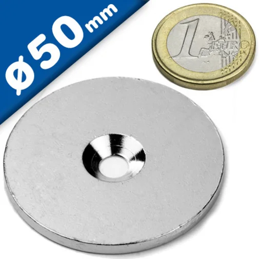 50x5mm Countersunk Super Strong Neodymium Disc Magnet