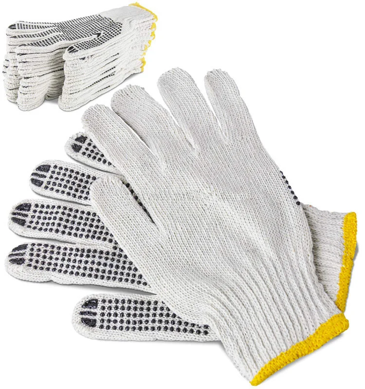 Buy 1Pair Knitted Cotton PVC Dotted Safety Hand Gloves