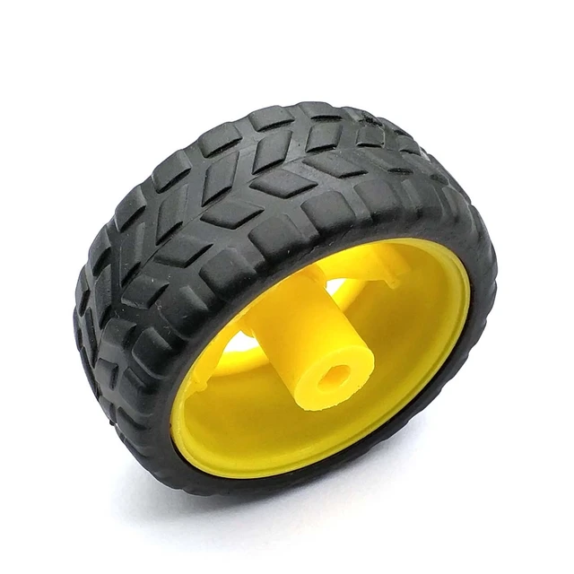 65mm Robot Car Wheel 6mm Shaft Rubber Tire for Arduino