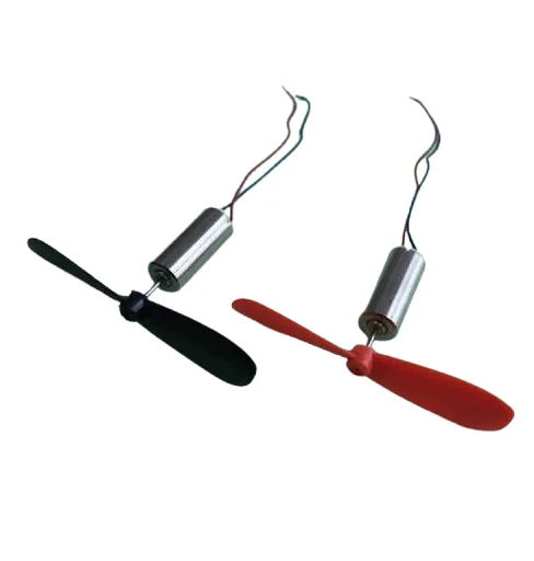2Pcs 720 Mini Motor + 2Pcs 55mm Red Black Mini Fans Set